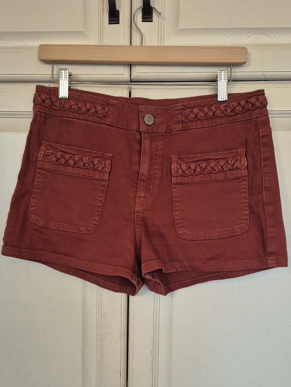Braided Trim Rust Women’s Shorts